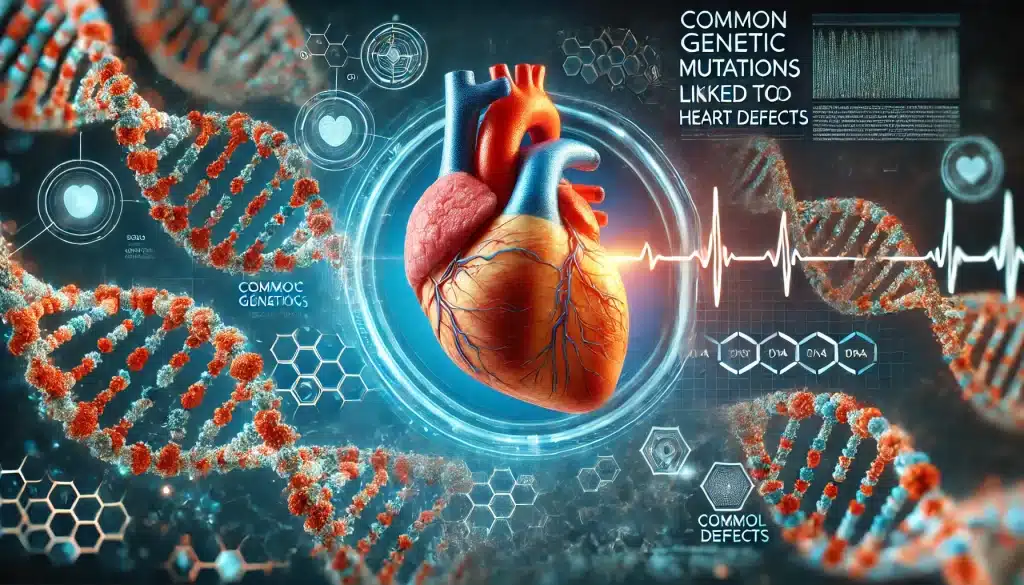 Häufige genetische Mutationen im Zusammenhang mit Herzfehlern.