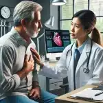 Prevent Recurring Chest Pain consultation with a doctor and patient discussing heart health, chest pain causes, and prevention strategies. Tags include heart health, cardiovascular pain, and chest pain management.