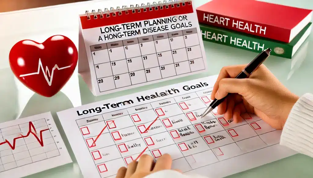 Making long-term changes for heart disease prevention with goal setting and lifestyle changes, focusing on heart disease prevention and family history.